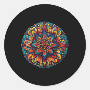 Vibrant Mandala For Yoga Meditation Classic Round Sticker