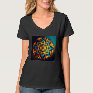 Vibrant Mandala Illustration Colorful Symbol Women T-Shirt