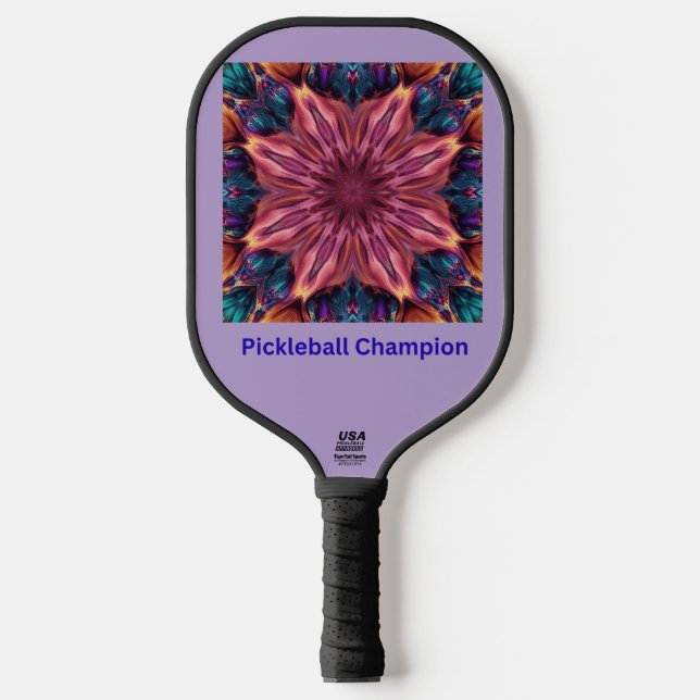 Vibrant Mandala Pickleball Paddle  (Front)