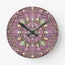 Vibrant Mandala Wall Clock – Colourful Geometric A