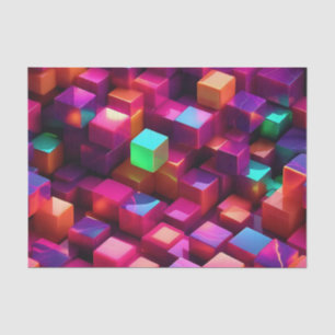 Vibrant Marble Fusion Cube Tissue Paper