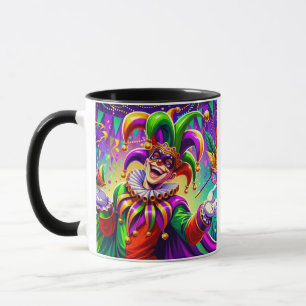 Vibrant Mardi Gras Jester Mug – Colourful Carnival