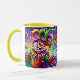 Vibrant Mardi Gras Jester Mug – Colourful Carnival