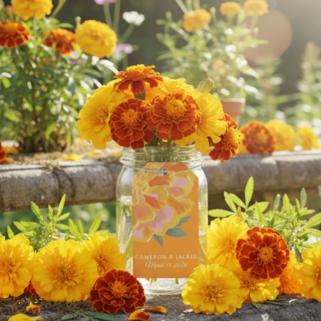 Vibrant Marigold Summer Wedding Gift Tag (Creator Uploaded)