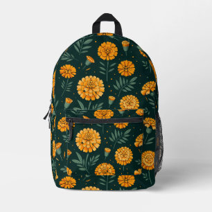 Vibrant Marigolds Pattern Printed Backpack