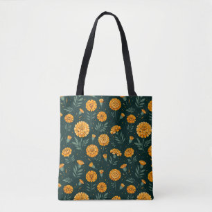 Vibrant Marigolds Pattern Tote Bag