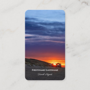 Vibrant maritime beach sunset travel agent ocean business card