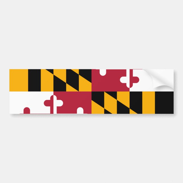 Vibrant Maryland State Flag Bumper Sticker (Front)