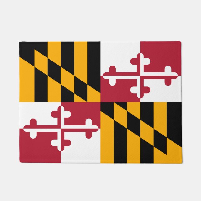 Vibrant Maryland State Flag Doormat (Front)