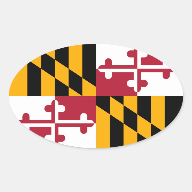 Vibrant Maryland State Flag Oval Sticker (Front)