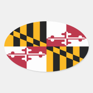 Vibrant Maryland State Flag Oval Sticker