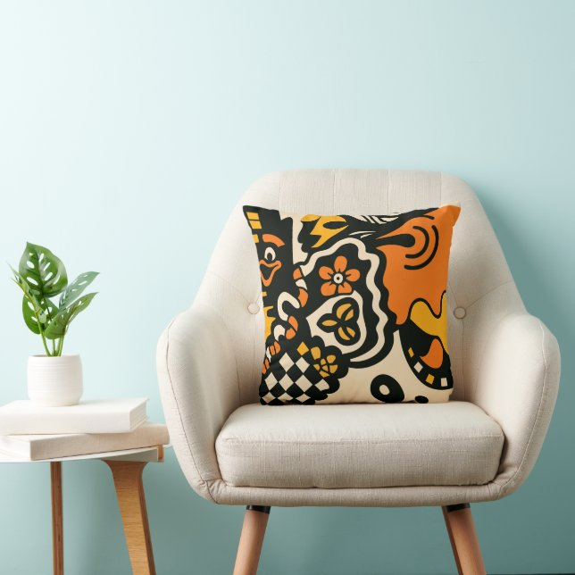 Vibrant Masked Whimsy Cushion (Chair)