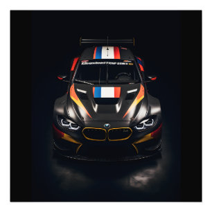 Vibrant Matte Photo Print of a Colourful Race Car