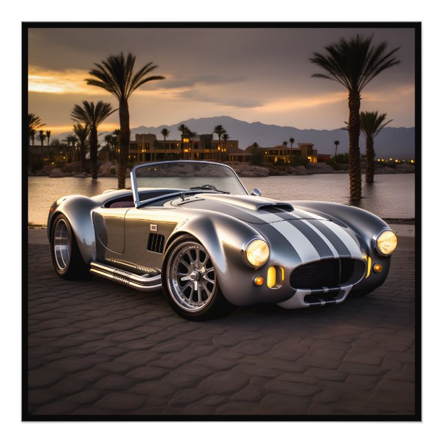 Vibrant Matte Race Car Photo Print  (Front)
