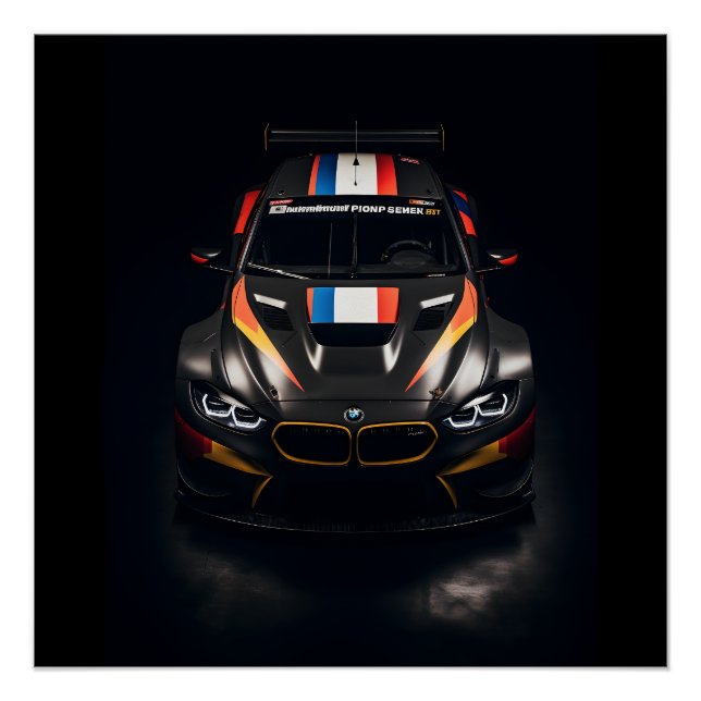 Vibrant Matte Race Car Poster - Perfect for Speed  (Front)