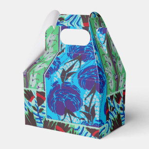 Vibrant Maximalist Blue & Green Floral Art Favour Box
