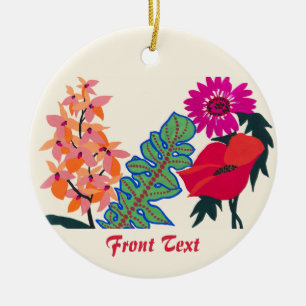Vibrant Maximalist Boho Floral Garden Art Ceramic Tree Decoration