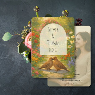 Vibrant Maximalist Garden Photo Wedding Invitation