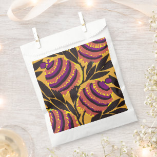 Vibrant Maximalist Purple & Teal Floral Print Favour Bags