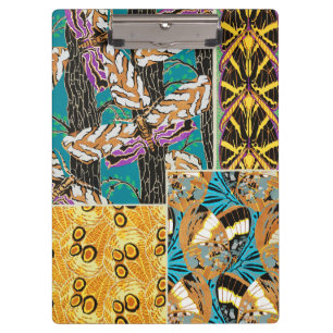 Vibrant Maximalist Teal & Purple Butterfly Art Clipboard