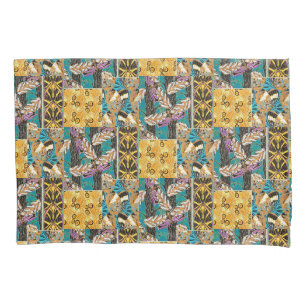 Vibrant Maximalist Teal & Purple Butterfly Art Pillowcase
