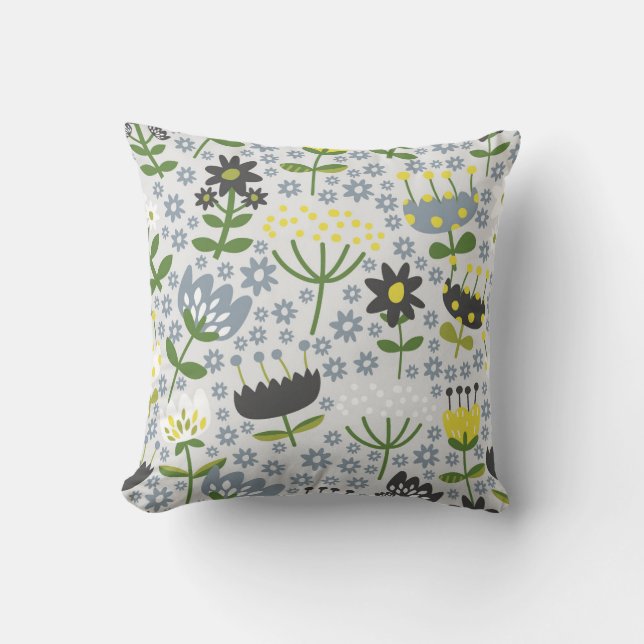 Vibrant Meadow Blooms Cushion (Front)