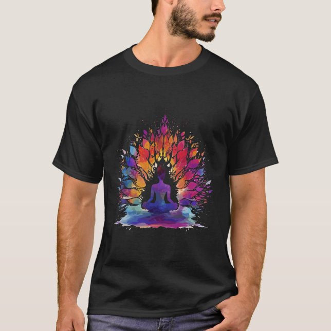 Vibrant Meditation Yoga And Mindfulness T-Shirt (Front)
