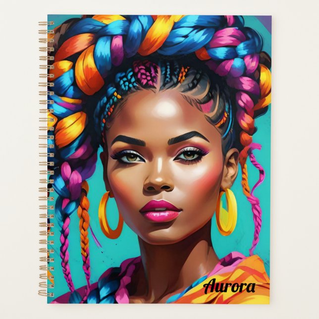 Vibrant Melanin Woman - Pop Art Inspired Planner (Front)