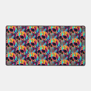 Vibrant Melting Skull Desk Mat