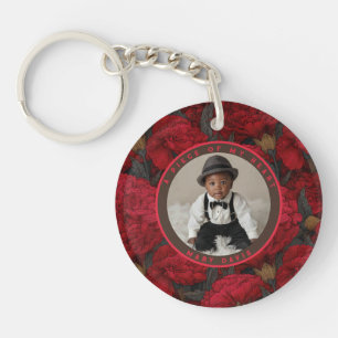 Vibrant memory tribute Carnation Flower Key Ring