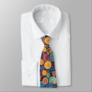 Vibrant Men's Tie: Artistic Circles Tie