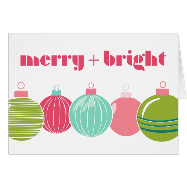 Vibrant Merry + Bright Christmas Card (Front Horizontal)