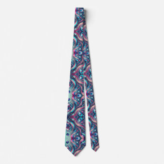 Vibrant Metallic Teal Pink Blue Gold Purple Stars Tie