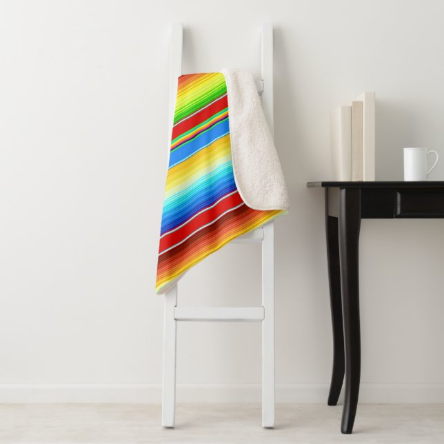 Vibrant Mexican Blanket Traditional Spanish Serape (In Situ)