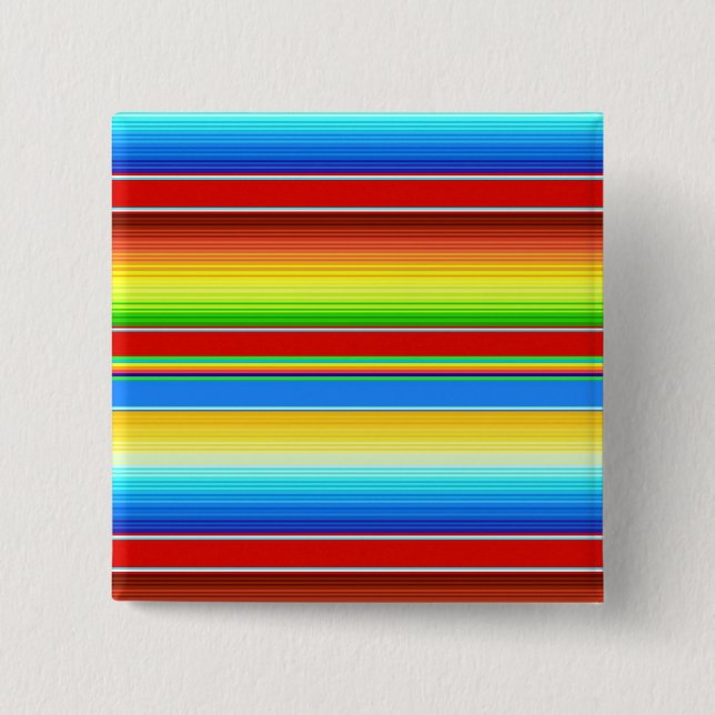 Vibrant Mexican Blanket Traditional Spanish Serape 15 Cm Square Badge (Front)