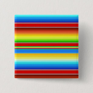 Vibrant Mexican Blanket Traditional Spanish Serape 15 Cm Square Badge