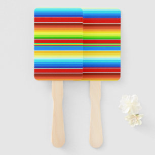 Vibrant Mexican Blanket Traditional Spanish Serape Hand Fan