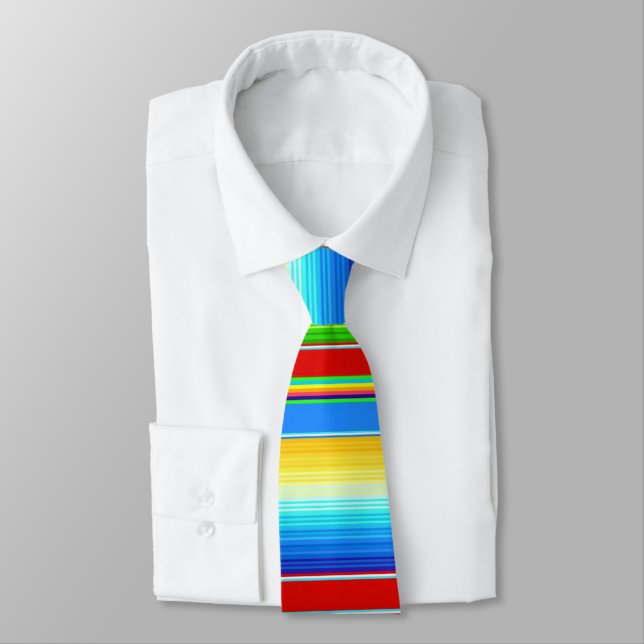 Vibrant Mexican Blanket Traditional Spanish Serape Tie (Tied)
