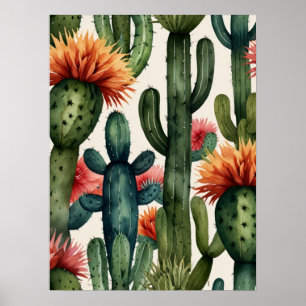 Vibrant Mexican Cactus Art Print