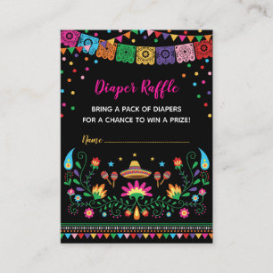 Vibrant Mexican Fiesta Diaper Raffle Baby Shower Enclosure Card