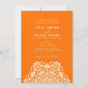 Vibrant Mexican Fiesta Rainbow Mandala Wedding Invitation
