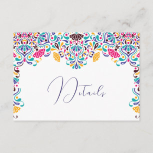 Vibrant Mexican Fiesta Style Rainbow Wedding Enclosure Card