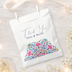 Vibrant Mexican Fiesta Style Rainbow Wedding Favour Bags