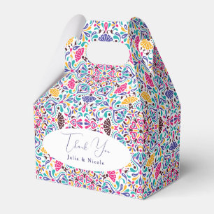 Vibrant Mexican Fiesta Style Rainbow Wedding Favour Box