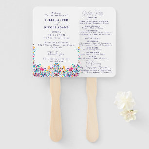 Vibrant Mexican Fiesta Style Rainbow Wedding Hand Fan