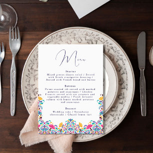 Vibrant Mexican Fiesta Style Rainbow Wedding Menu