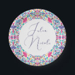 Vibrant Mexican Fiesta Style Rainbow Wedding Paper Plate<br><div class="desc">Beautiful Invitation to celebrate Special occasions and festivals comes with digital and E-invitation as per your request. We would love to replicate our designs to make multiple products like rsvp cards, labels envelopes, and more. Customisation is available for ready to print on request at info@shamaurcreatif@gmail.com. Look Forward to hearing from...</div>