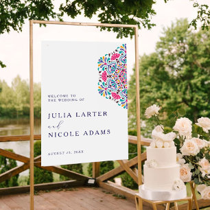 Vibrant Mexican Fiesta Style Rainbow Wedding Poster