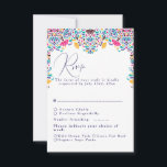 Vibrant Mexican Fiesta Style Rainbow Wedding RSVP Card<br><div class="desc">Beautiful Invitation to celebrate Special occasions and festivals comes with digital and E-invitation as per your request. We would love to replicate our designs to make multiple products like rsvp cards, labels envelopes, and more. Customisation is available for ready to print on request at info@shamaurcreatif@gmail.com. Look Forward to hearing from...</div>