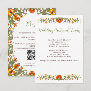 Vibrant Mexican Floral Fiesta Wedding Enclosure Card